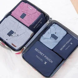 6-Piece Travel Storage Organizer Set with Large Capacity (Dark blue 6pcs)