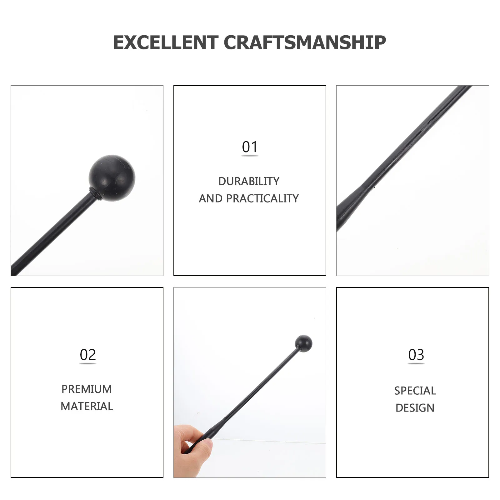 2Pc Professional Tongue Drum Mallets Marimba Sticks Children's Drumsticks Xylophone Mallet Stick Beater for Percussion Accessory