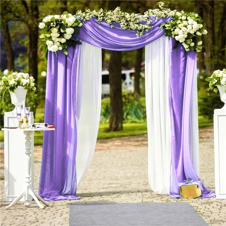 2pc Wedding Arch Drape Chiffon Fabric Draping Curtain Drapery Birthday Party Supplies Ceremony Reception Hanging Wall Decoration