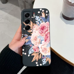 Premier Luxury Floral Patterns Liquid Silicone Scratch Resistant Phone Case for Tecno Camon 40 Premier (TYB89)