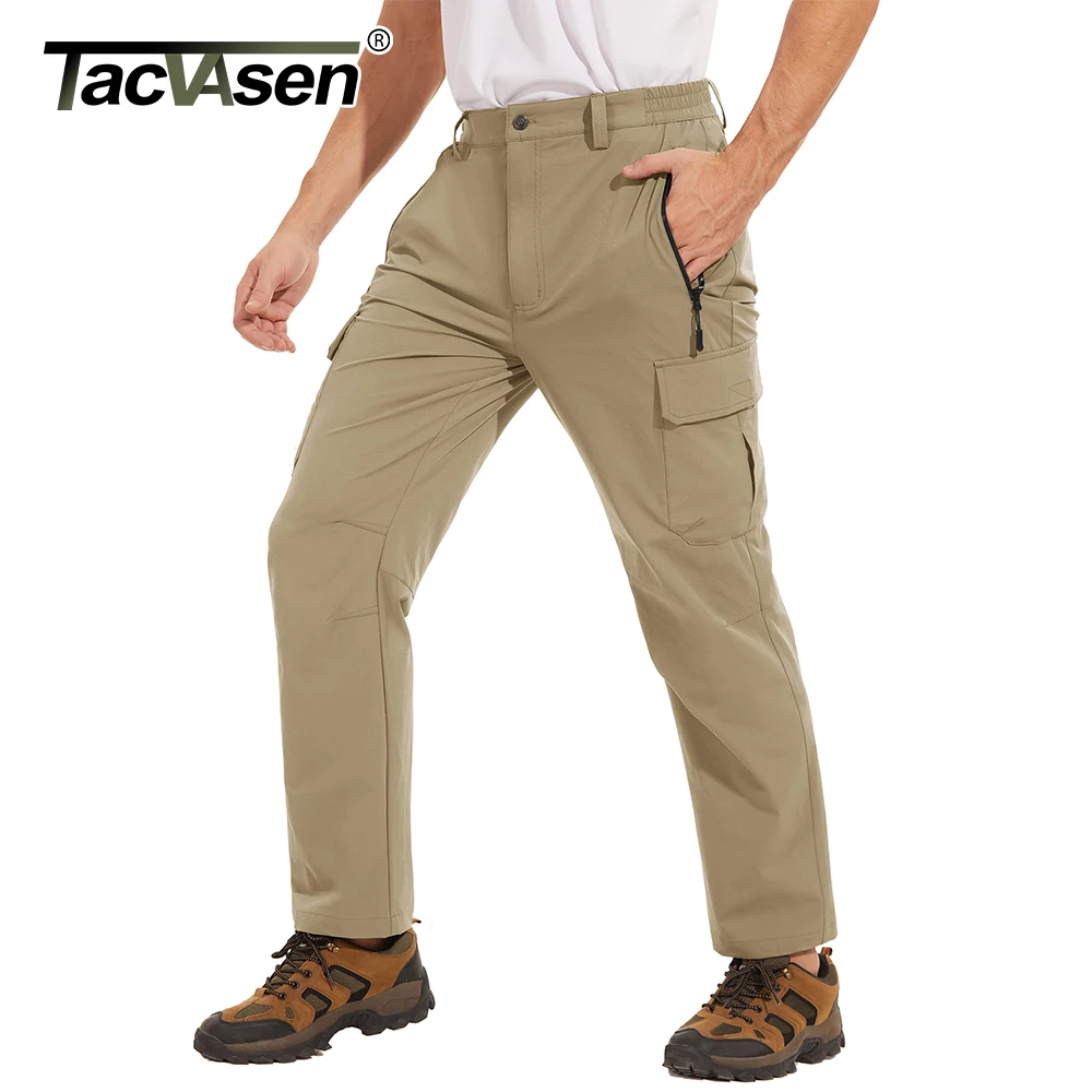 TACVASEN Men's Hiking Pants Lightweight Quick Dry Fishing Pants Water Resistant Outdoor Travel Mountain Pants 