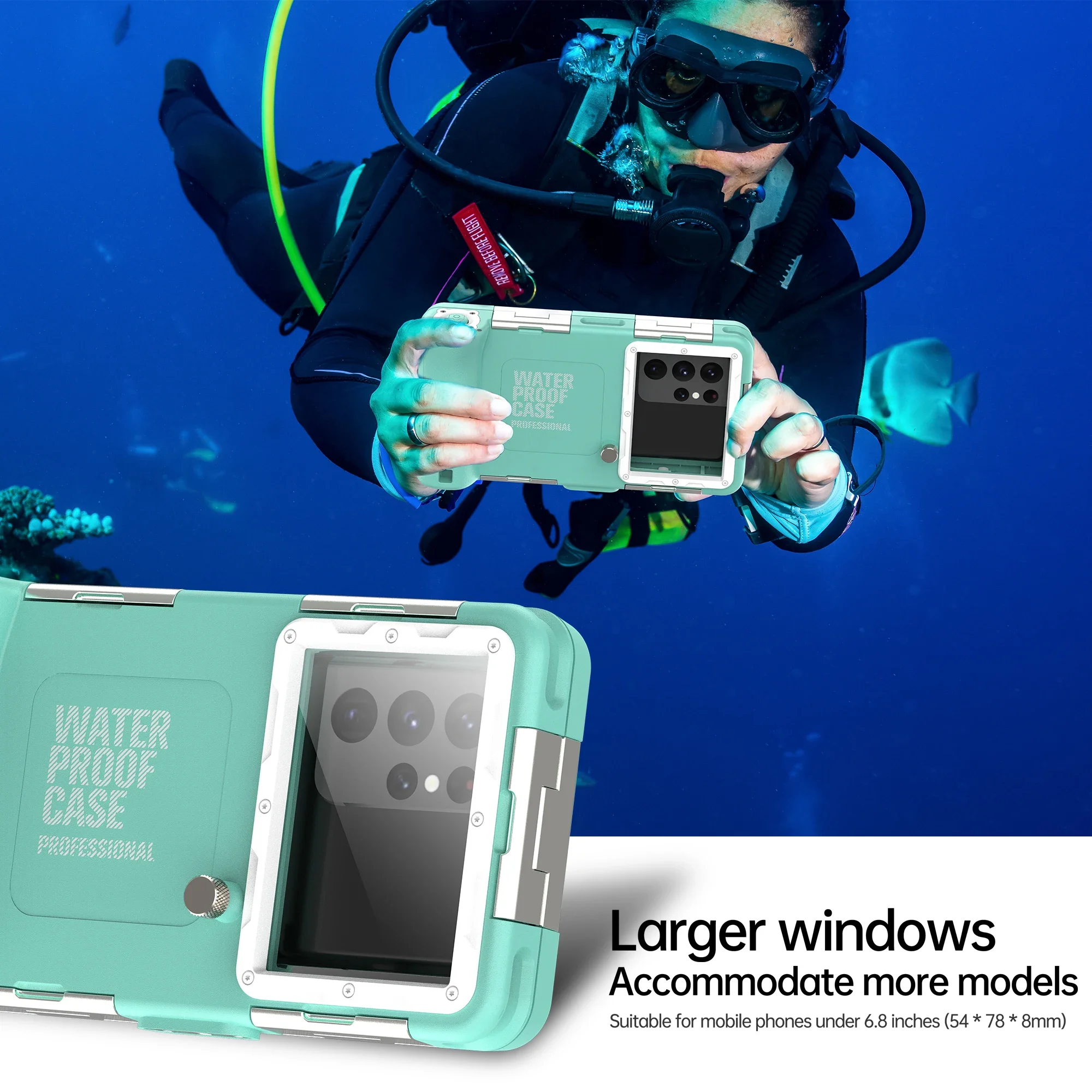 15m Professional Diving Phone Case For Samsung S24 S23 Ultra Underwater Taking Waterproof Case Cover For iPhone 15 14 13 Pro Max