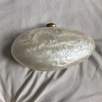 Egg Shell Clutch Bag Acrylic purse women wedding evening party cute ivory pearl color purse handbag summer new 2024 - Image 4