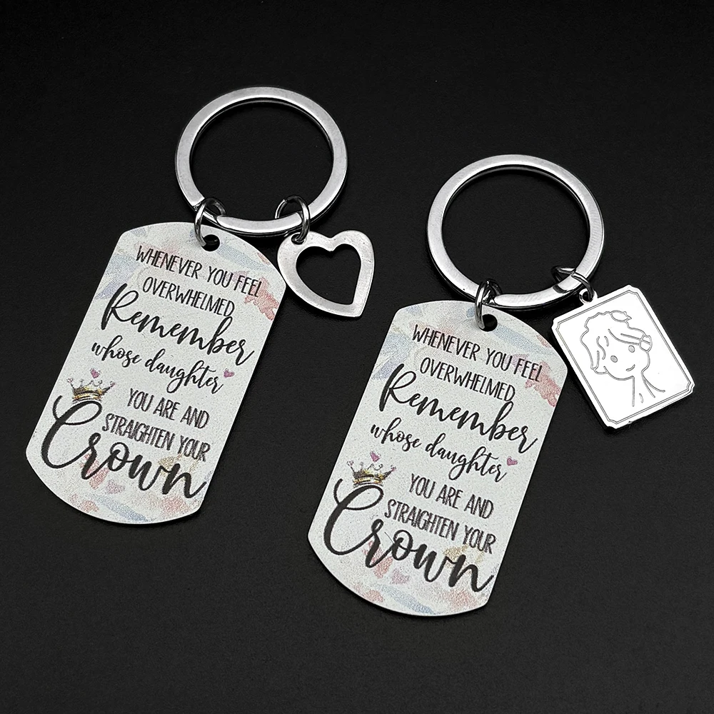 Mutter-Tochter Geschenk Schlüsselanhänger Edelstahl Silberfarben Liebesherz Mädchen Hundemarke Bestseller Geburtstag Schlüsselhalter Schmuck Accessoire