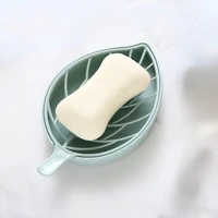 3 Colors Leaf Shape Soap Holder Non Slip Soap Box Toilet Shower Tray Draining Rack Bathroom Gadgets Soap Dish Soap Tray Holder 6
