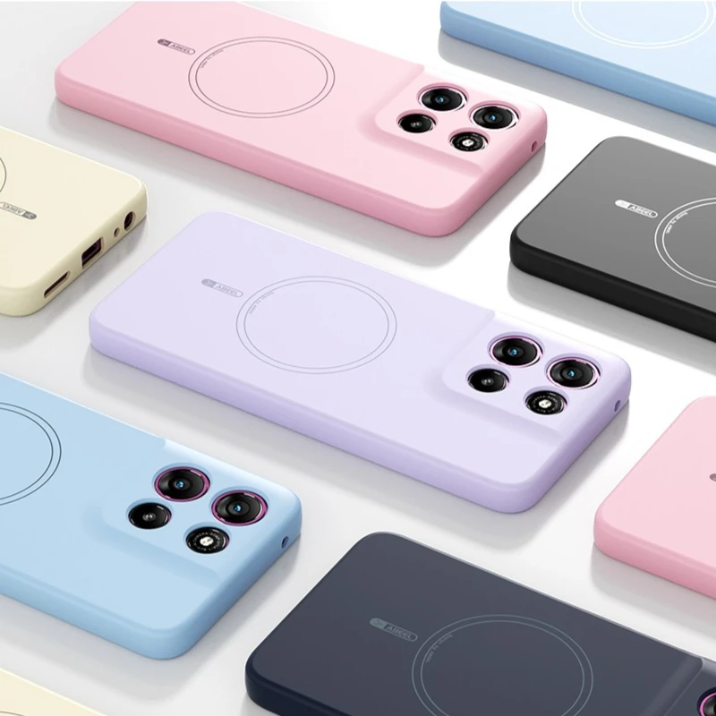 Magsafe Magnetic Liquid Silicone Case with Full Camera Protection