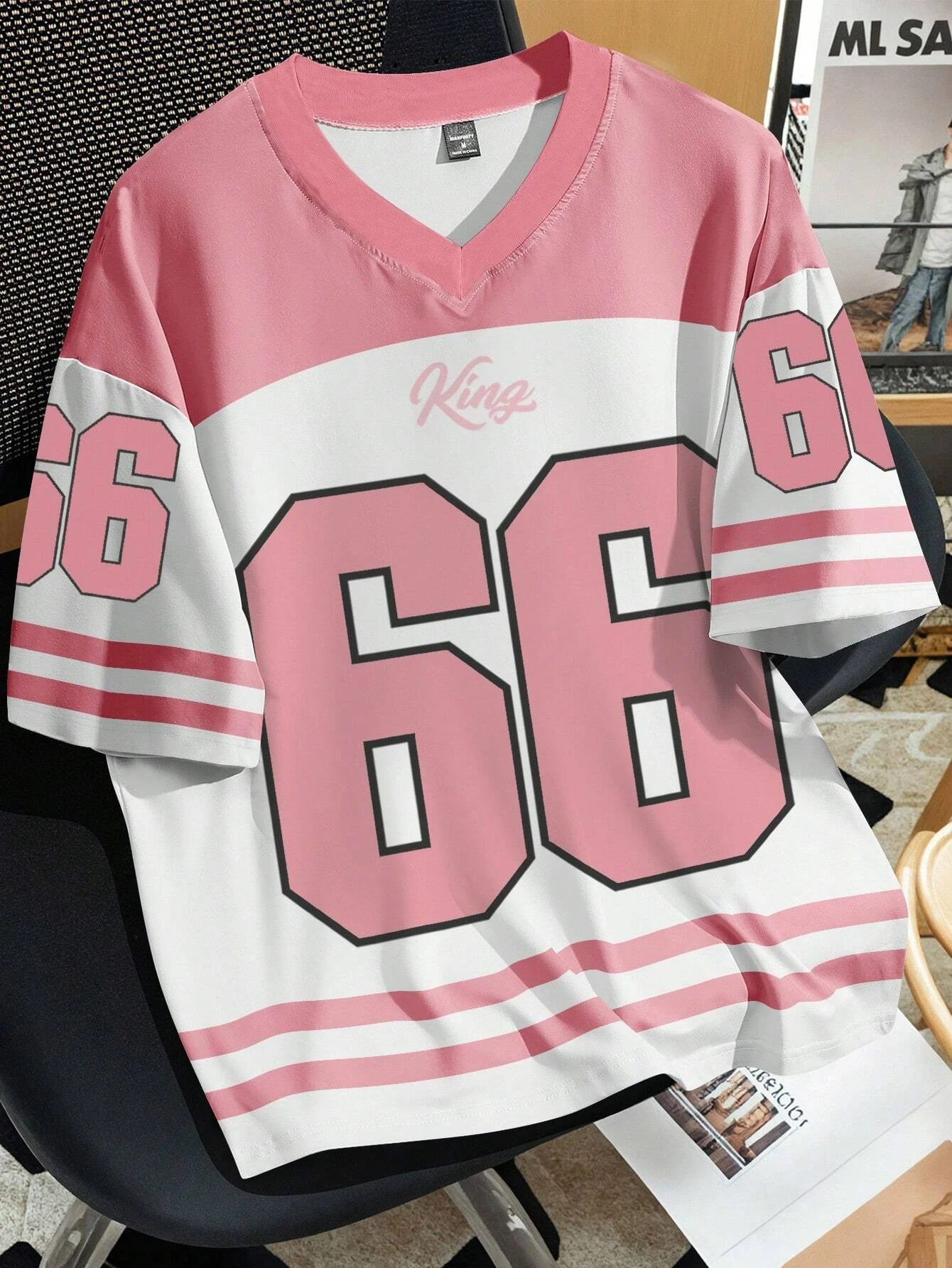 Women Clothing No.66 V-neck Football Jersey -05