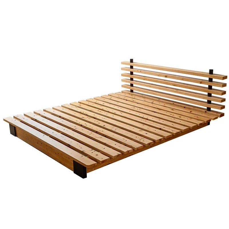 

Tatami Platform Bed Simple Solid Wood Floor Bed Log Homestay Hotel 1.8 M