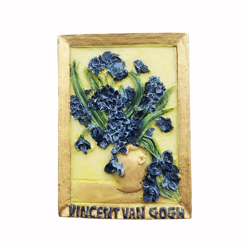 

Fridge magnet Van Gogh Classic Oil Painting Decoration Resin Refrigerator Magnet Tourism Souvenir Crafts Message Sticker Gift