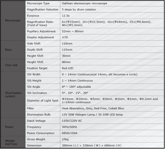 Powerful and Reliable Tool For Detailed Eye Examinations BL-99 Slit Lamp With High-definition and Adjustable Light Intensity
