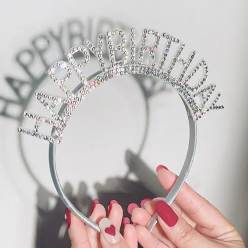 Unicorn Headband Birthday Headband Set Ins Girl Hairband Happy Birthday Party Decor Delicate Birthday Headband Cute Hair Hoop Girl Kid Children Photo Prop 생일 머리띠