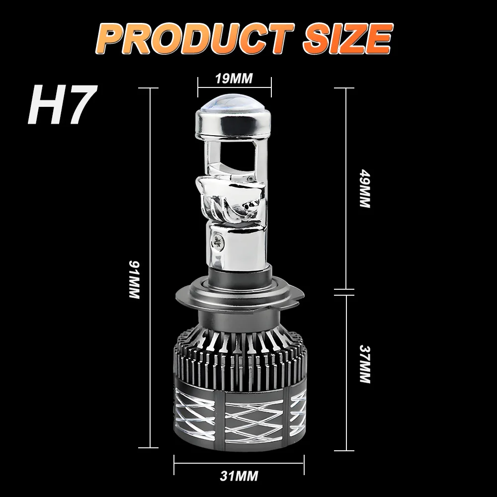 H7 H4 LED 프로젝터 렌즈 자동차 헤드라이트 전구 H11 9005 9006 HB3 HB4 1200000LM 초고휘도 CANBUS 자동차/오토바이 6000K 램프 LHD 12V