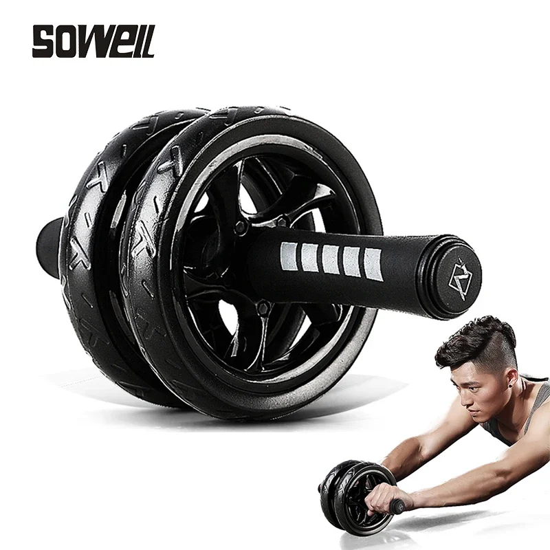 

No Noise Abdominal Wheel Ab Wheels Roda Abdominal Exercise Rollers with Mat for Exercise Fitness Large Equipment Muscle Trainer