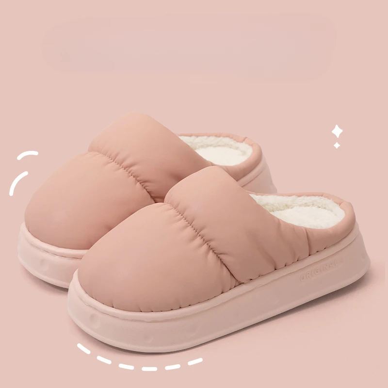 

Couple Slippers Waterproof Cotton Slippers Women Indoor Home Anti Slip and Warm Cotton Winter Slippers Men Shoes for Men Zapatos