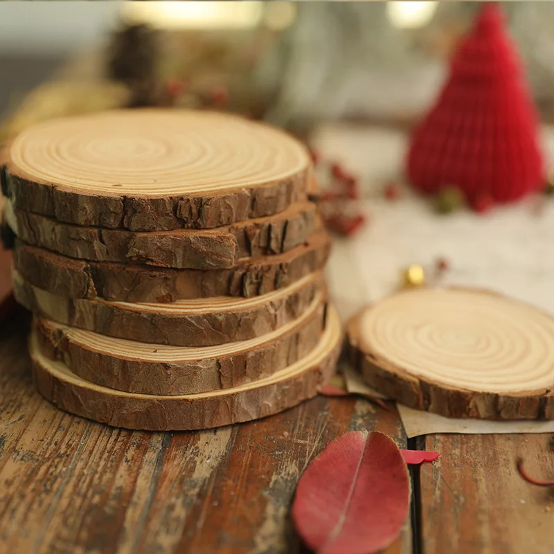 3-12cm-Natural-Pine-Round-Wood-Slices-Circles-With-Tree-Bark-Log-Discs ...