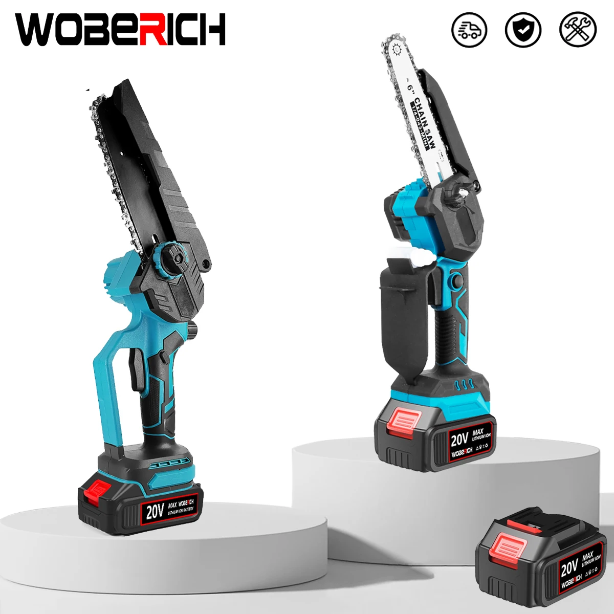 Brushed/Brushless 6 Inch Mini Powerful Cordless Electric Chain Saw ...