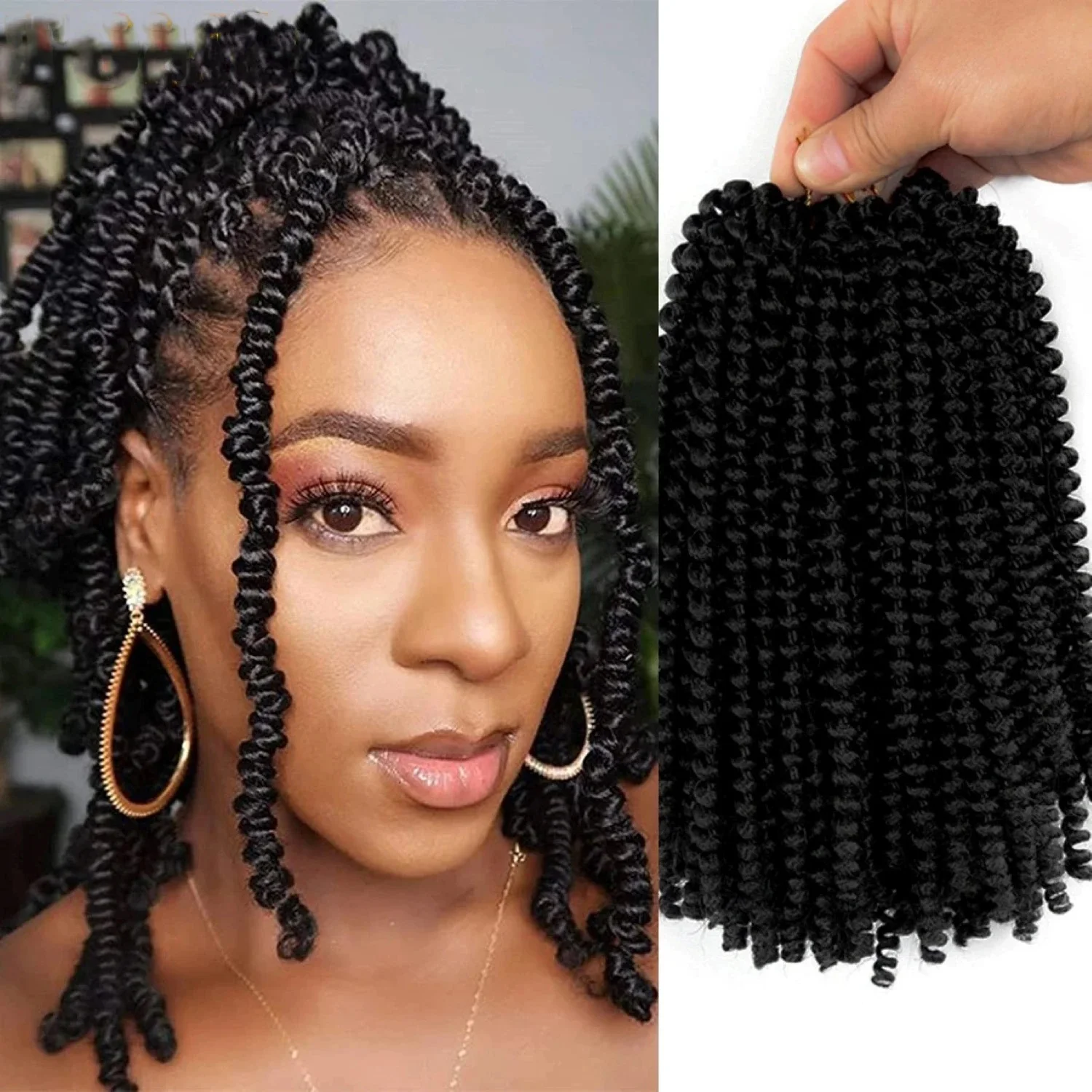 Ombre Spring Twist Hair Synthetic Crochet Braids Passion Twist 8Inch Pre-Twist Crochet Hair Extensions 30Roots Bomb Twist