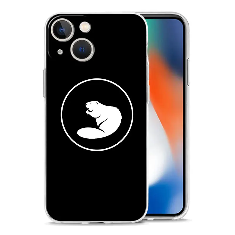 Clear Soft Cover with Funny Beaver Design - Protective Phone Case