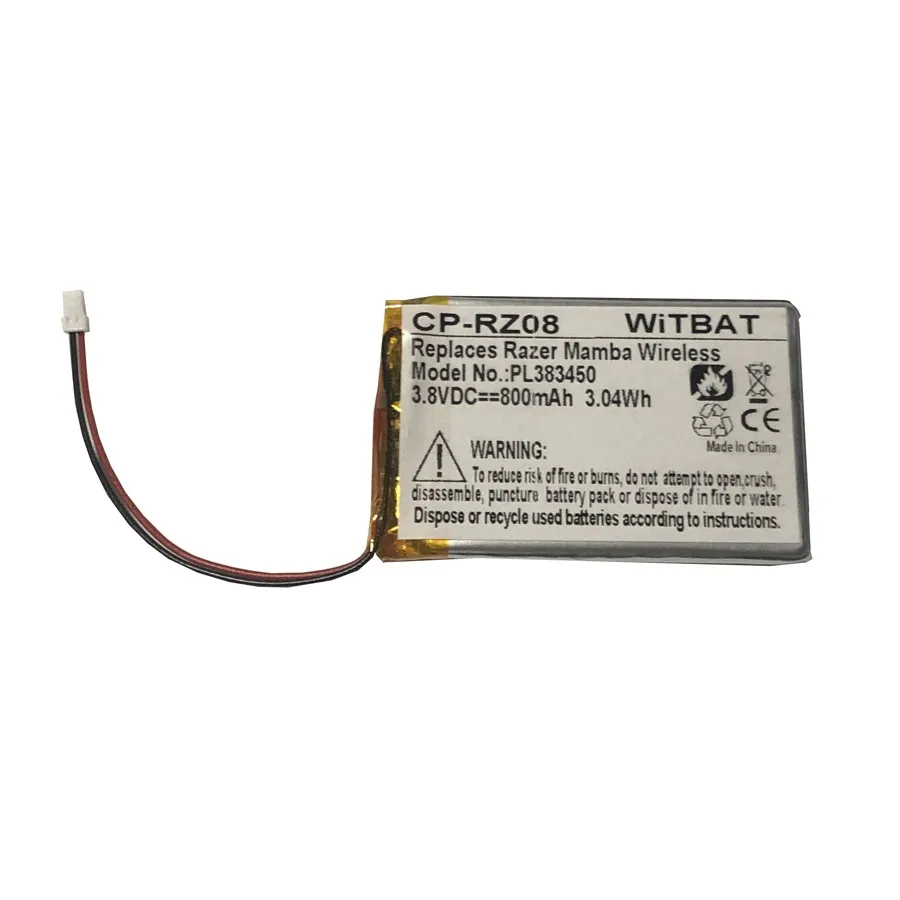 라마 무선 마우스 배터리 RC30-027101 호환 무선 마우스 배터리 PL383450 3.8V 800mAh 리튬 충전식 배터리
