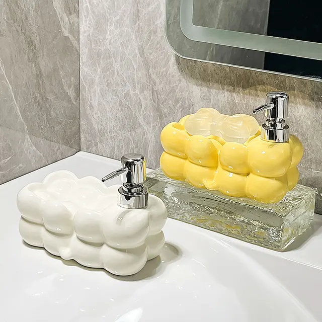 380ml เครื่องจ่ายสบู่ผงซักฟอกเจลอาบน้ําแชมพูขวดโลชั่นสบู่กล่องขนาดใหญ่ความจุกดอุปกรณ์ห้องน้ํา 5