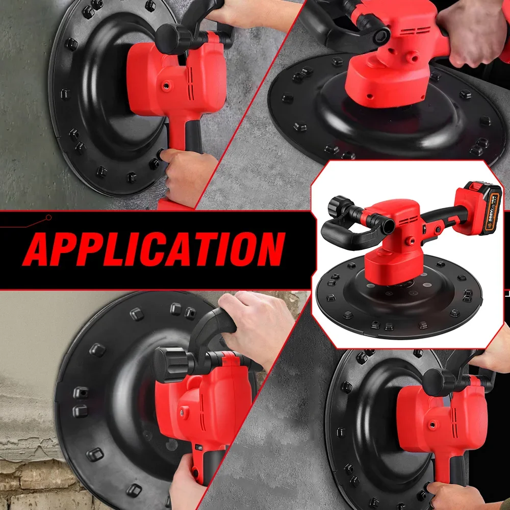 ONEVAN Brushless Electric Drywall Sander 1280W Wall Sandpaper Putty Powder Sanding Wall Polisher Machine For Makita 18v Battery 5