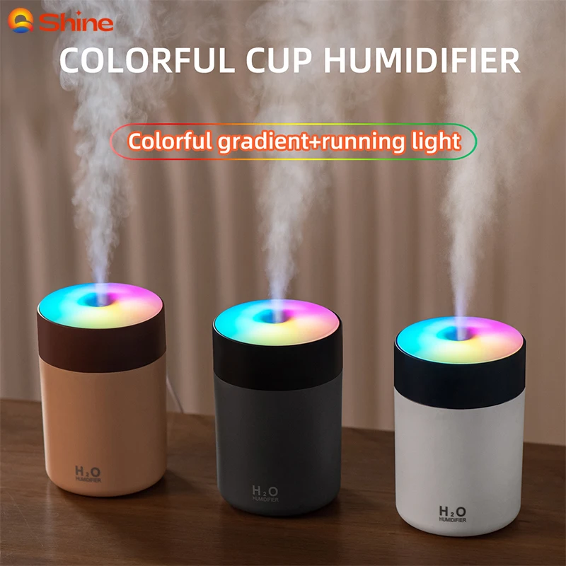 

300ml H2O Air Humidifier Portable Mini USB Aroma Diffuser With Cool Mist for Bedroom Home Car Purifier Colorful Cup Humidifier