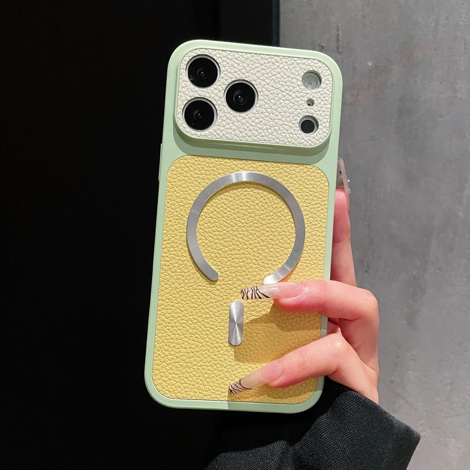 Leather Magnetic Phone Case with Shockproof Protection - Candy Edition