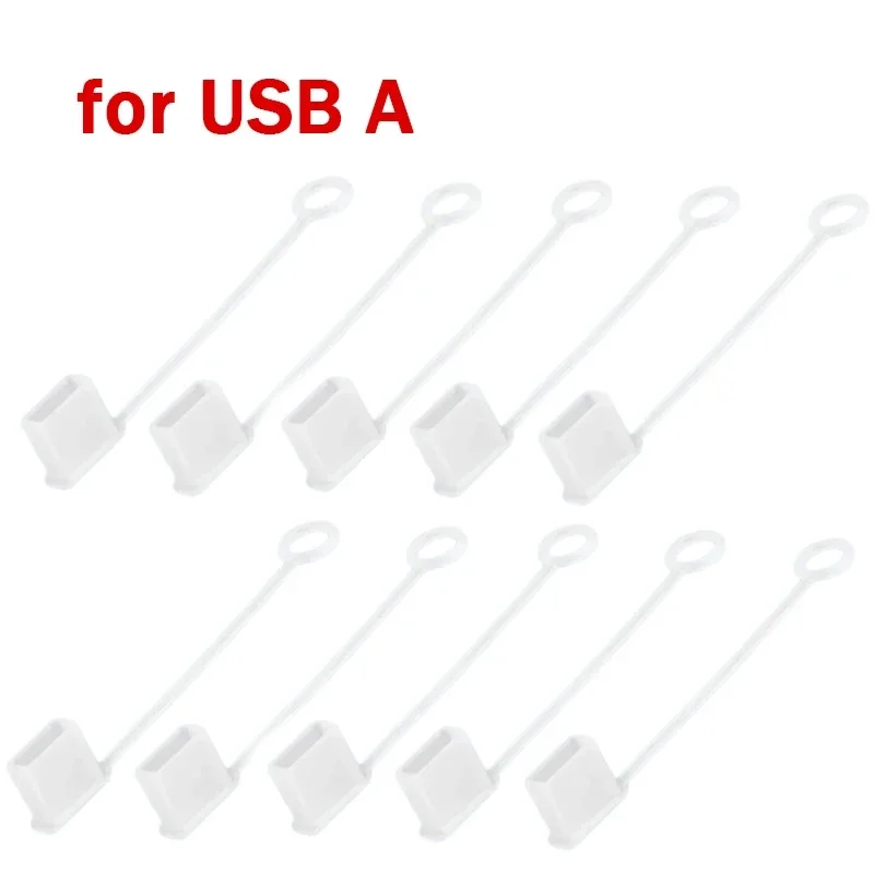 Type C Port Clear Dust Plug Cover with Anti-Lost Rope - Universal Protector Caps