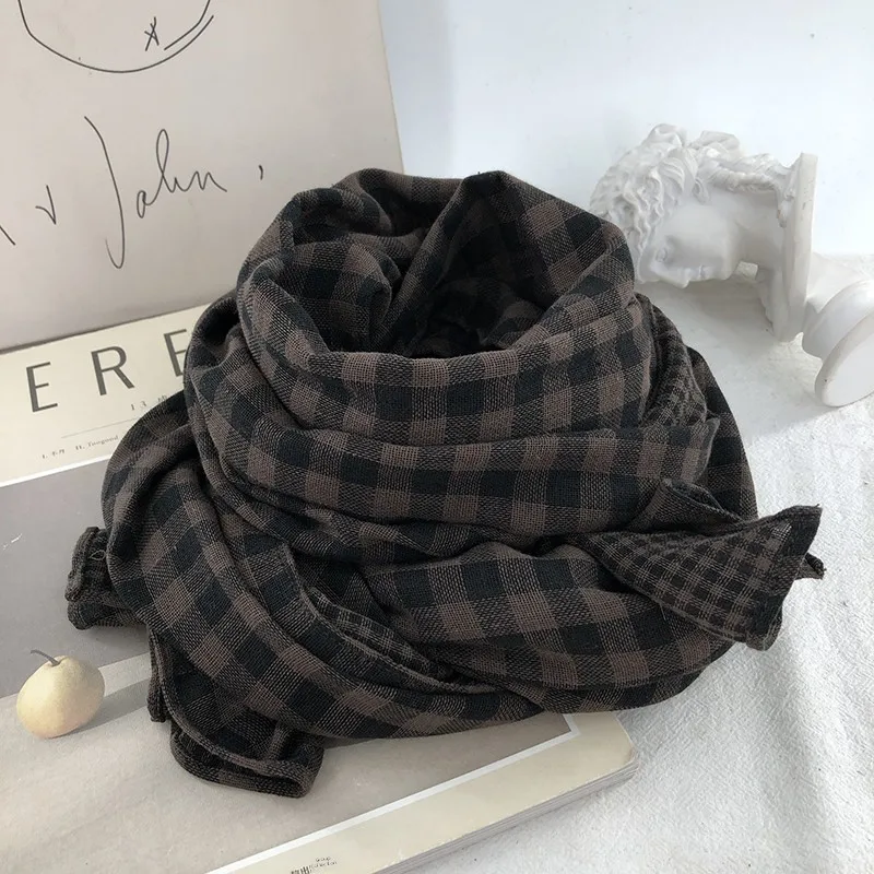 Cotton brown plaid