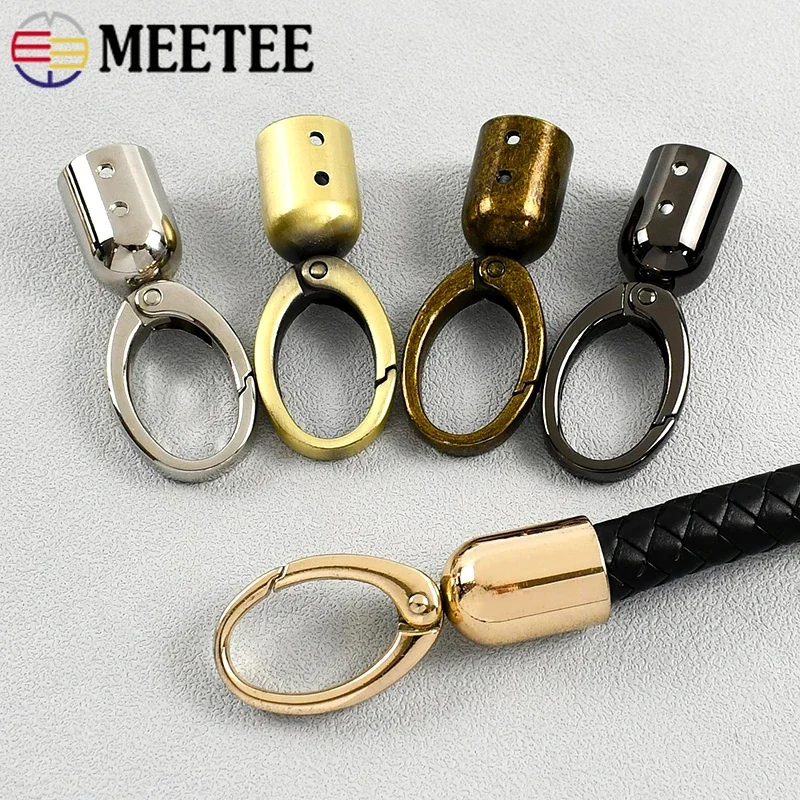 2/4/10Pcs Meetee 15mm 금속 버클 핸드백 체인 회전 연결 걸쇠 술 캡 코드 잠금 스토퍼 행거 하드웨어 액세서리