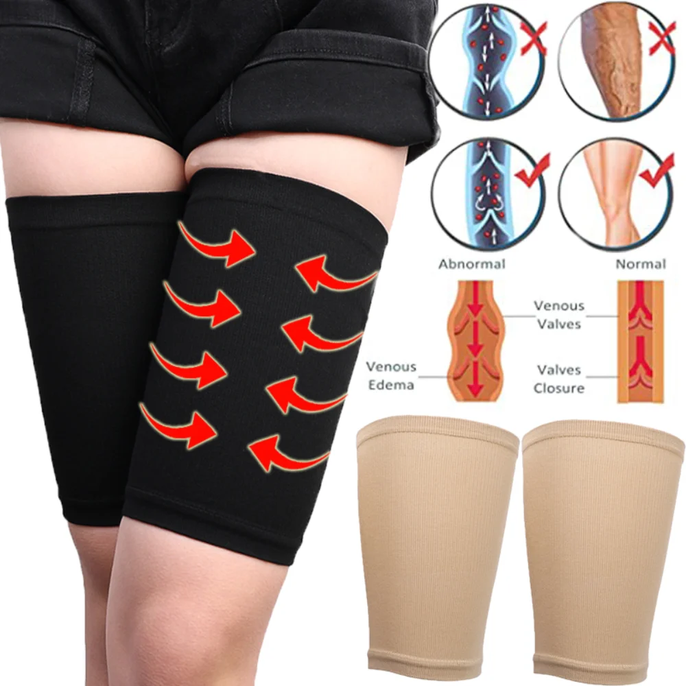 1Pair Thigh Contoured Tight Compression Socks Men and Women Athletes Prevent Varicose Veins Shank Double Shaped Socks Leg Sox leg compression sleeves