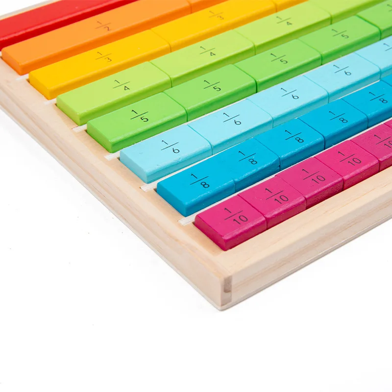 Wooden Montessori Teaching Aids Math Toys Color Fraction Sticks Kindergarten Early Education Learning Educational Toys For Kids 5