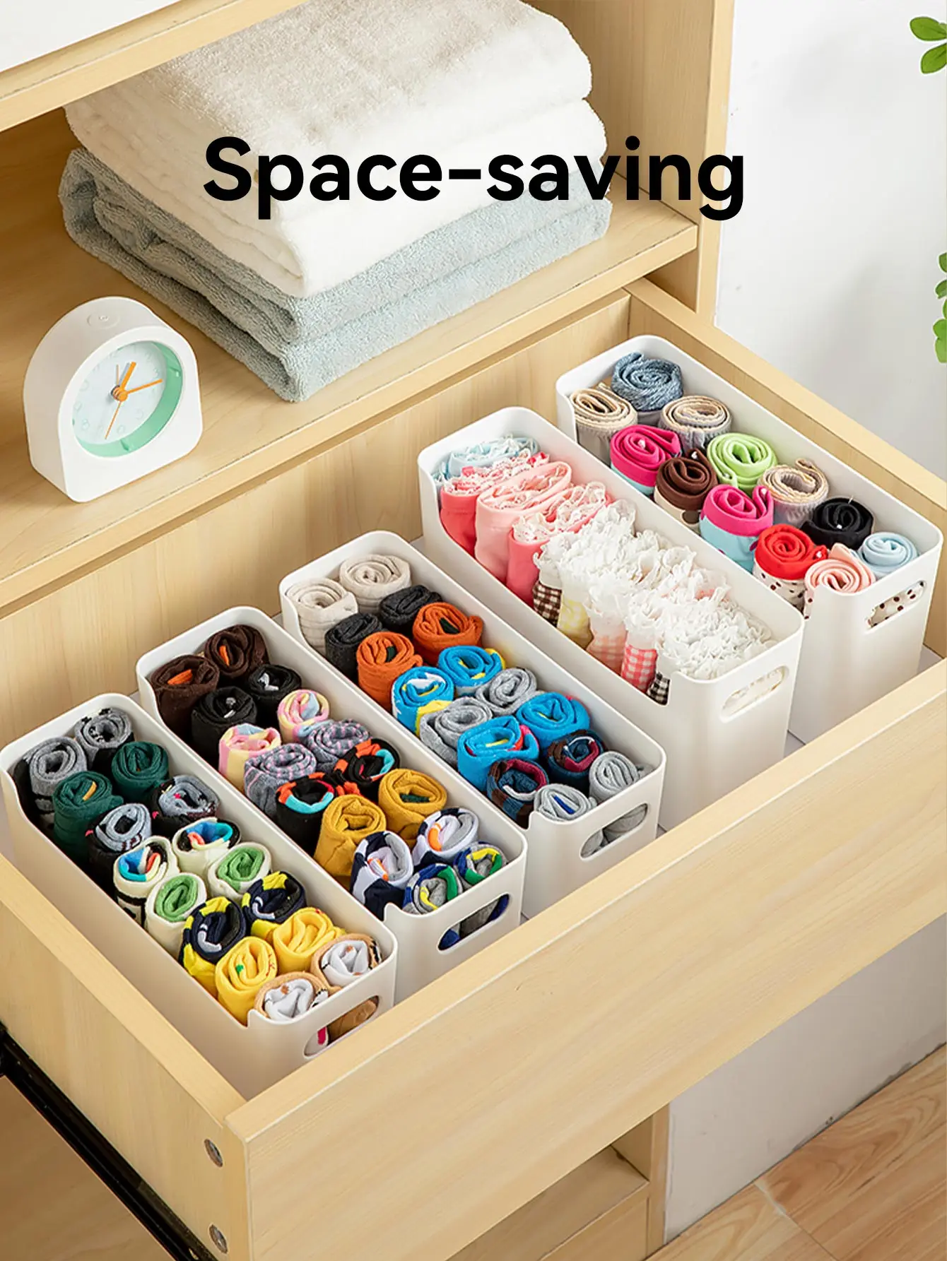 Clothes Organizer Storage Box Underwear Storage Organizer Underwear Storage Box Drawer Organizer WORTHBUY Underwear Bra Socks Plastic Storage Organizer Wall Mounted Cabinet Storage Organizer Drawers Box for Bedroom