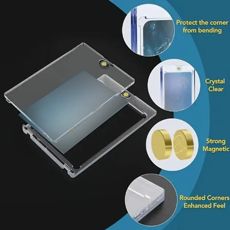 Magnetic Holder Trading Cards Protectors 35PT Hard Plastic Sleeves Display Case Pokemon Baseball Sports Standard Card