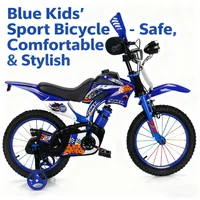 Vélo à pédales de moto tout-terrain bleu pour garçons et filles 12/16 pouces modèle de base pour enfants commerce extérieur 2