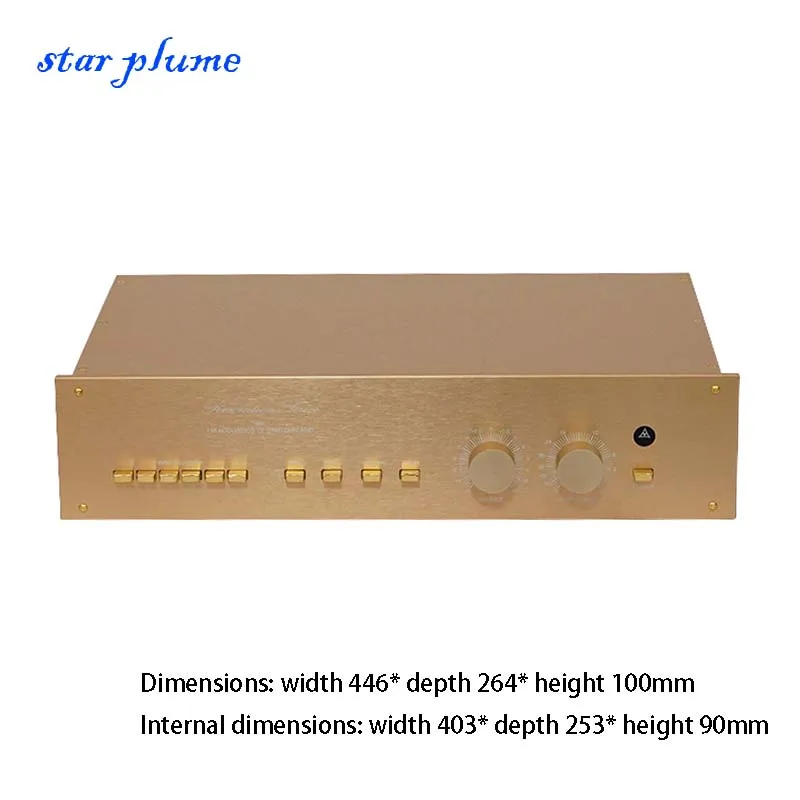 (446*264*100mm) Swiss FM266 Aluminum Alloy Power Amplifier Case Preamplifier Aluminum Power Amplifier Chassis Shell DIY Box 1907a all aluminum alloy power amplifier case preamplifier case dac headphone amplifier chassis shell diy box 194 70 221mm