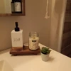 Wood Pedestal Soap Stand, Farmhouse Wood Riser, Soap Dish Holder/Tray Counter Decor for Bathroom Kitchen, Rustic Candle Plant 4