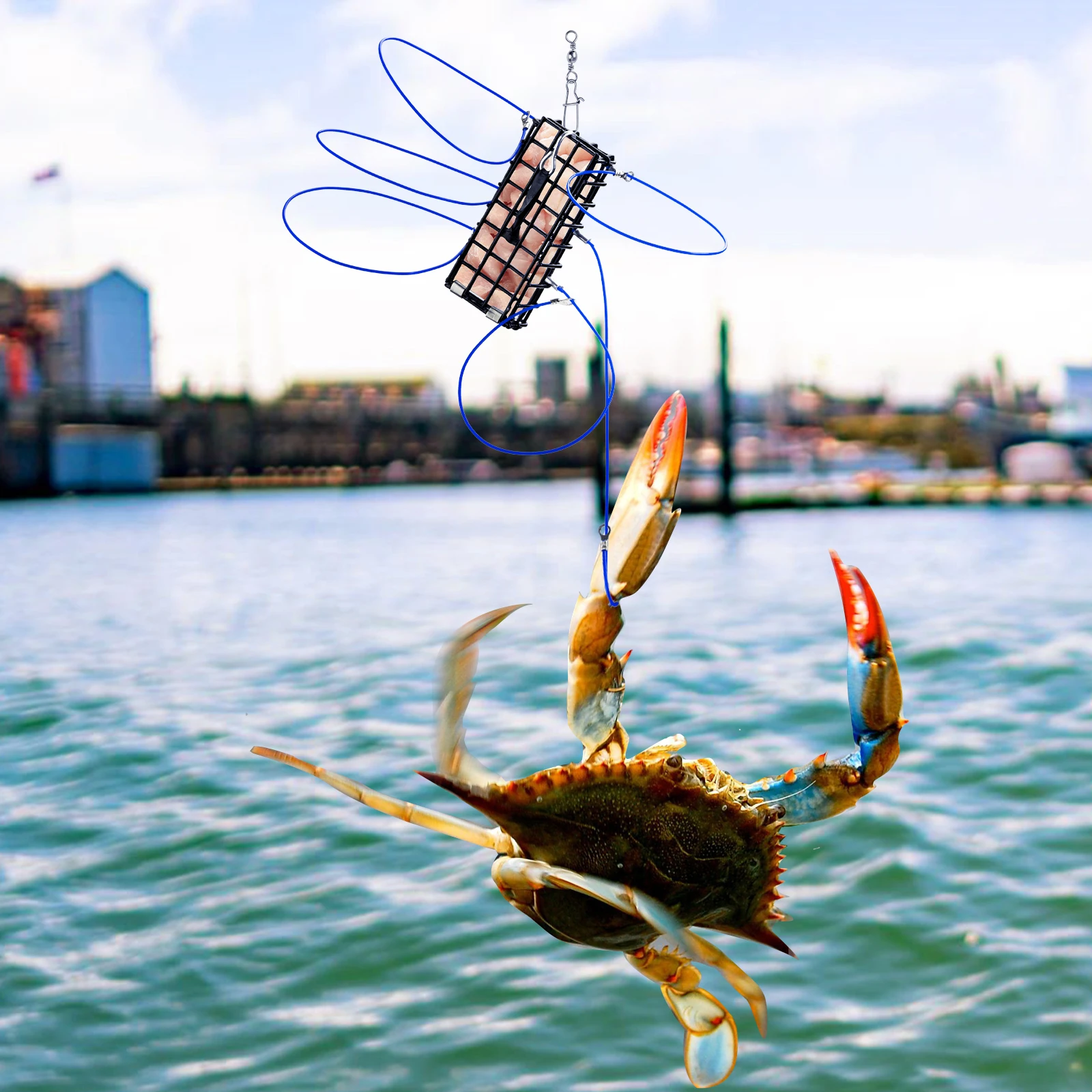 Sac D'Appât De PièGe à Crabe 6 PièCes Avec Casier PièGe à