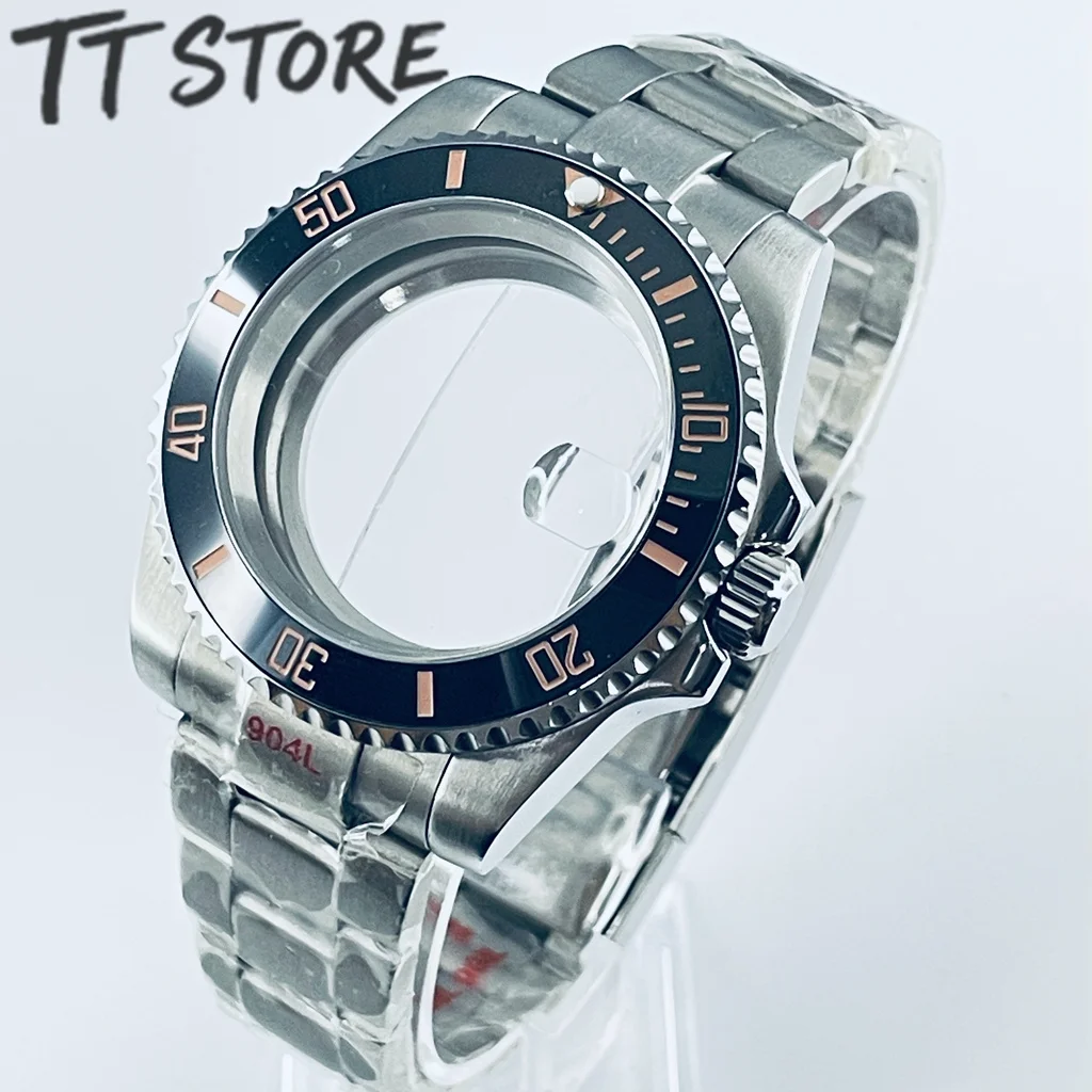 Silver 40mm Watch with Ceramic Bezel and Sapphire Case