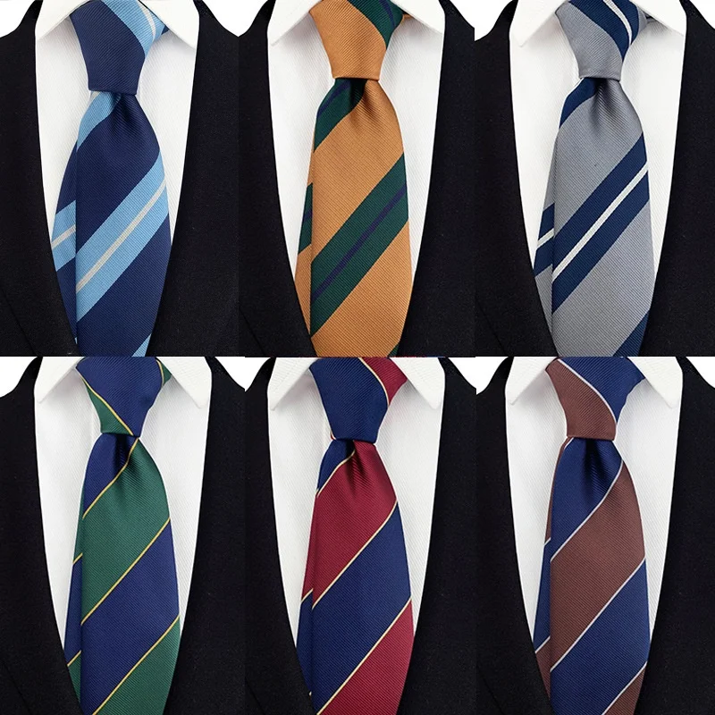 

Luxury Men's Tie 8CM Neckties Jacquard Woven Striped Stripes Neck Ties Neckwear Wedding Party Business