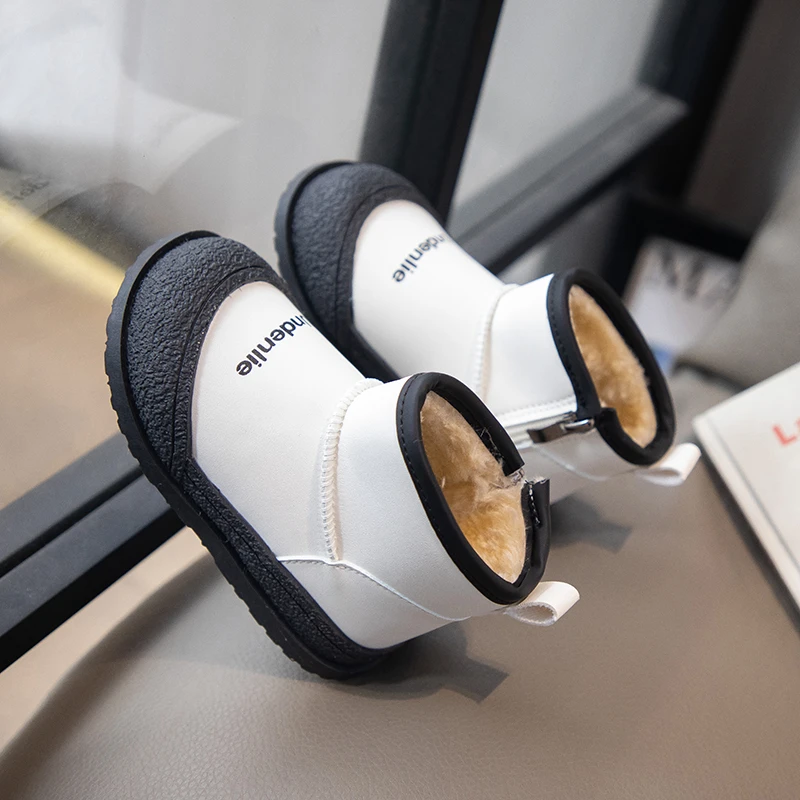 Leather Boots Girls Winter Snowshoes Non Slip