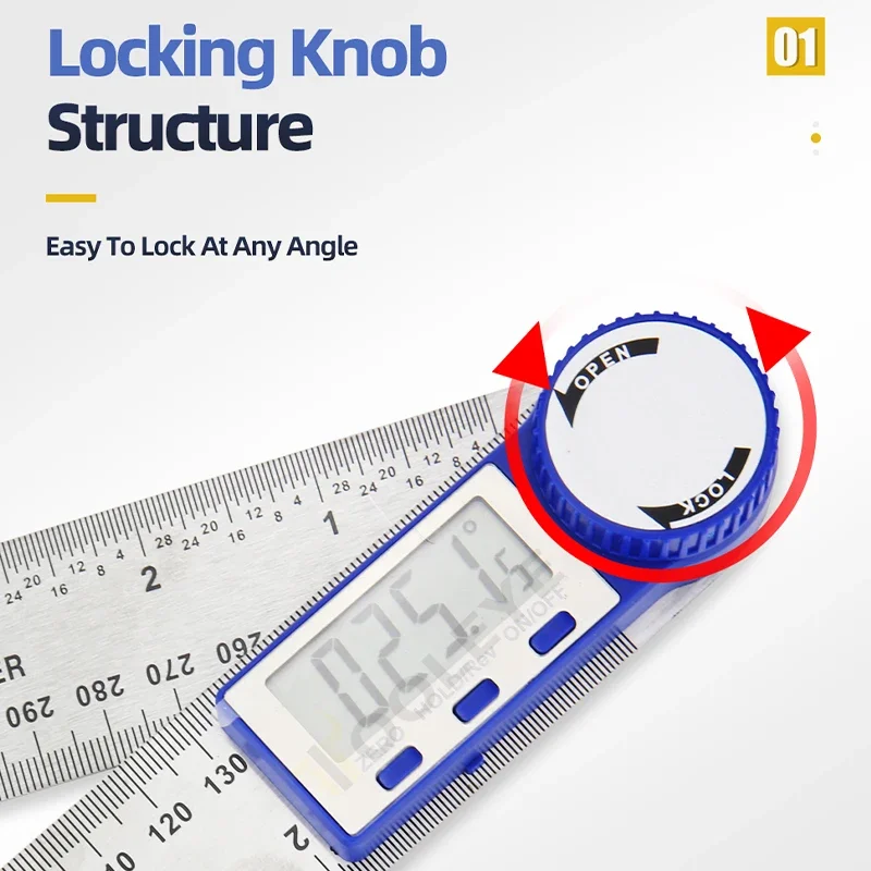 Electronic Angle Meter 360 Degree Protractor Digital Goniometer Carpentry Tools Angle Finder Multifunctional Metal Square Ruler digital angle protractor digital angle meter