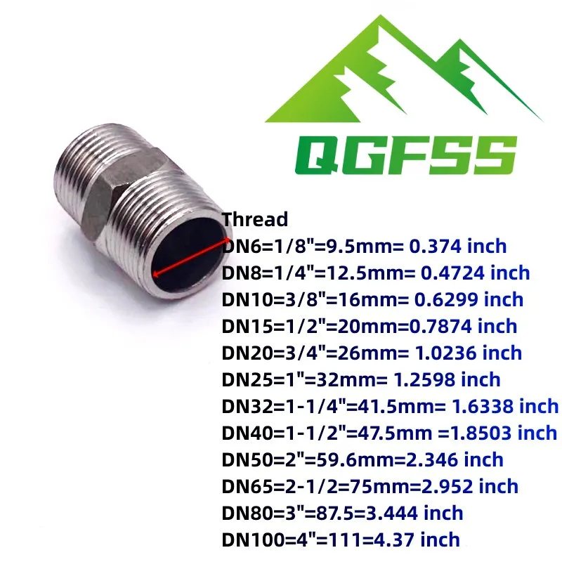 1/8 1/4 3/8 1/2 3/4 1" Male Thread Hex Nipple Union 304 Stainless Pipe Fitting pipe fitting