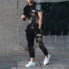 Men T-shirt Pants Tracksuit Rapper Anuel AA 3D Print T Shirts Trousers Sets 2 Pieces Summer Streetwear Oversized Suit Sportswear 4