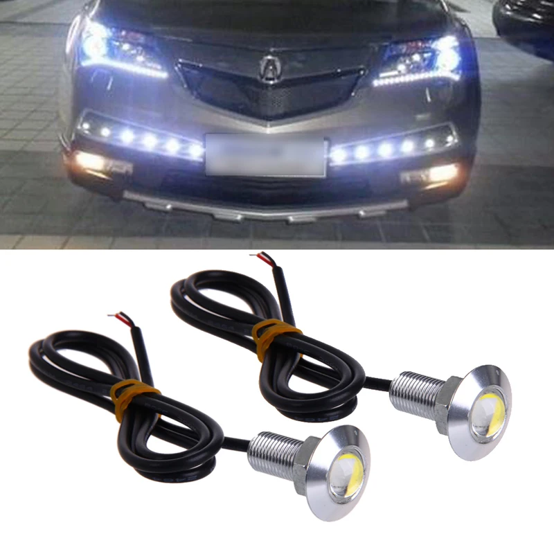 2Pcs ڵ LED ְ   ȣ  Ʈ 23mm 12V DRL  D7YA