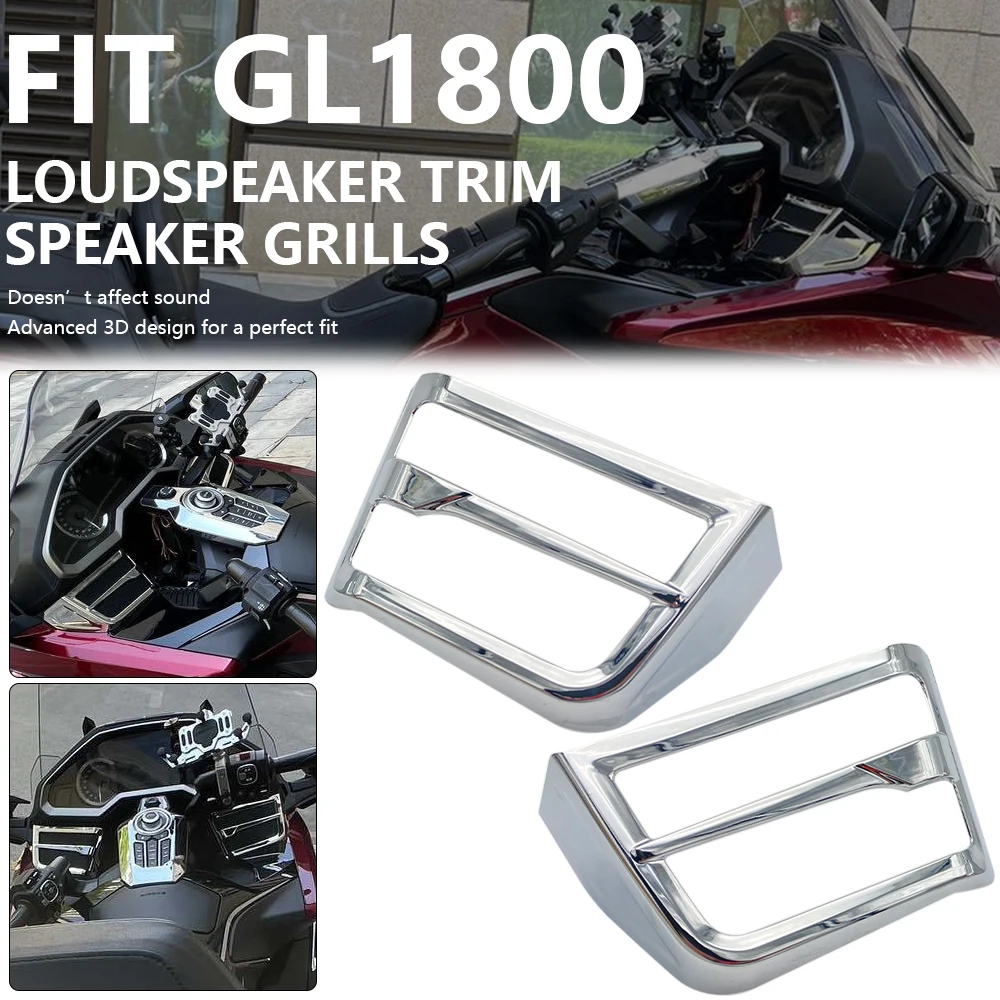 

Chrome Plating Speaker Grills Fit For Honda Gold Wing GL 1800 Tour DCT Airbag 2018-UP F6B GoldWing GL1800 Loudspeaker Trim Cover