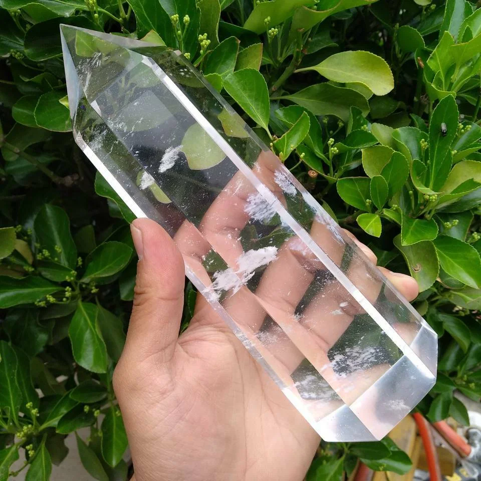 20cm Große Größe 900g Hohe-temperatur Weiß Schmelzen Kristall Obelisk Quarz Punkt Probe Ornamente Reiki Healing Kristalle 1 stücke – Detail 9