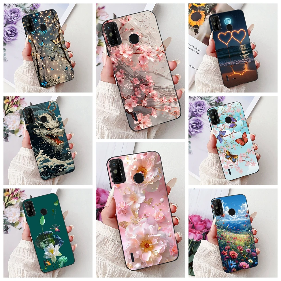 Silicone Cute Floral & Funny Painted Back Cover