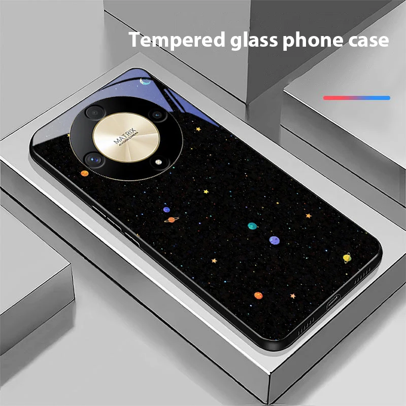 Astronaut Planet Tempered Glass Phone Case