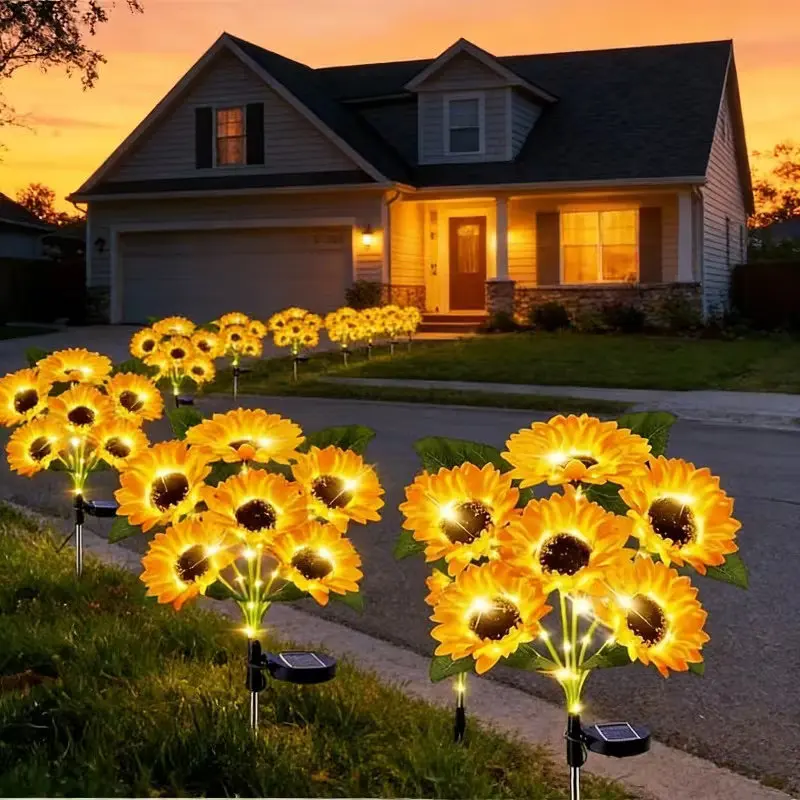 Waterproof Solar Flower Garden Stake Lights for Outdoor Landscape and Patio Décor
